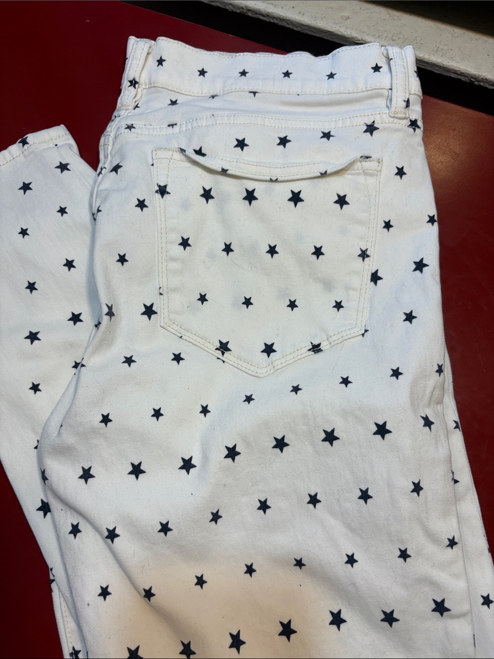 White Star-Print Women's Jeans